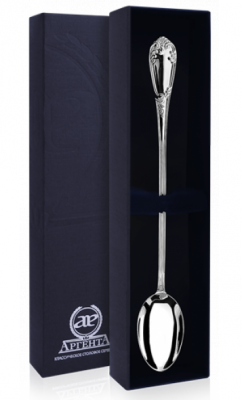 524ЛЖ00001 Серебряная ложка для напитков «Престиж» в подарочном футляре